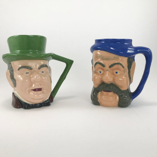 Vintage TOBY MUGS 2 Large Character JUGS Two Steins England Mug Jug LOT - Blue Plum Collections